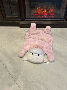 Used Plush Lamb Sleep Mat in Pink Polka Dot